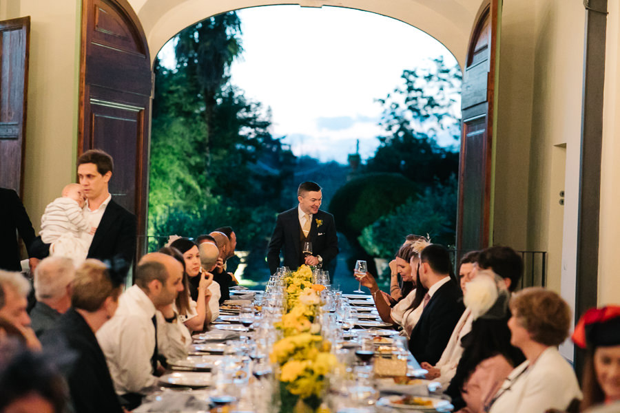 wedding dinner Villa Medicea Di Lilliano Photographer