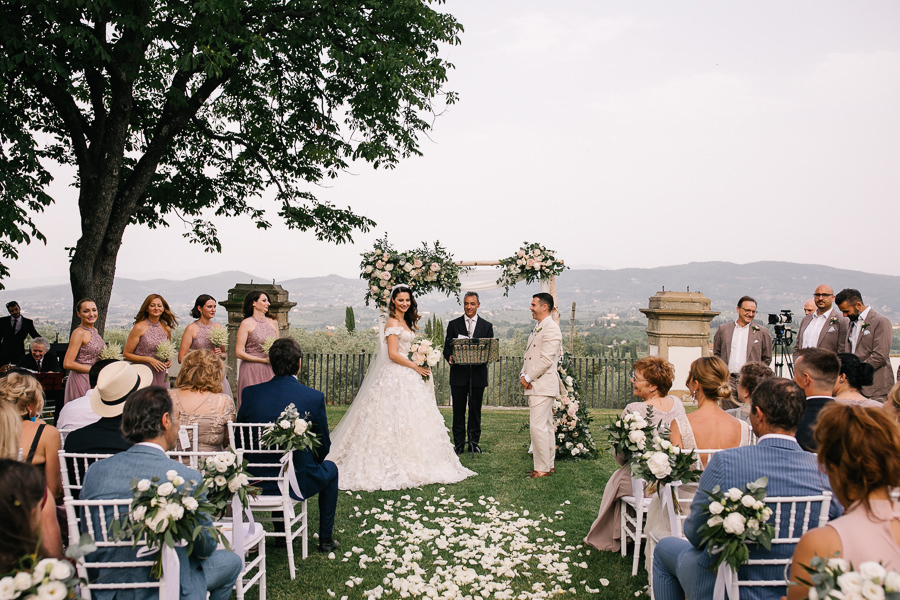 Bride entrance for outdoor wedding ceremony