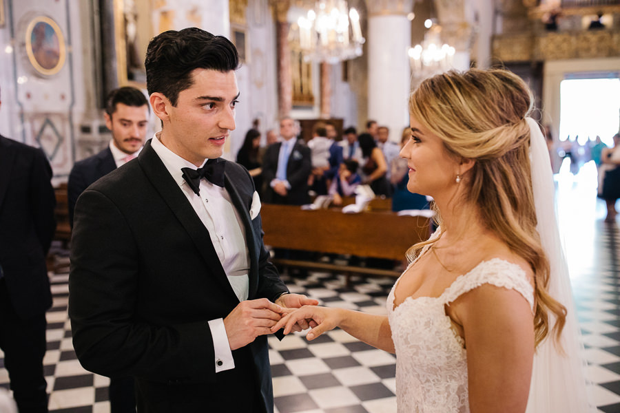 Bride and Groom Wedding Ceremony Portofino Photographer