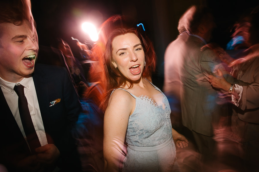 wedding guests dancing in tuscany