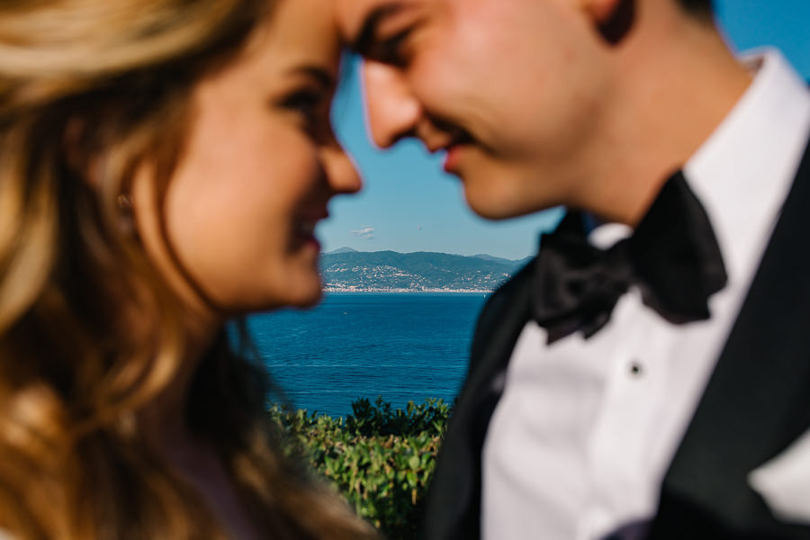 Bride and groom wedding potrait portofino