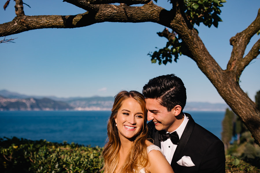 Bride and groom wedding potrait portofino