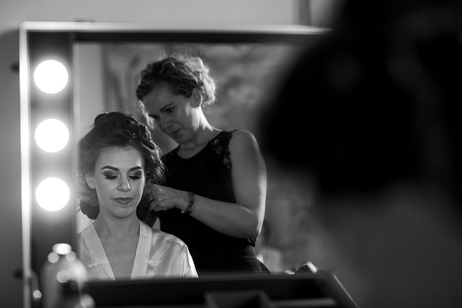 Bride and Bridesmaids before wedding ceremony