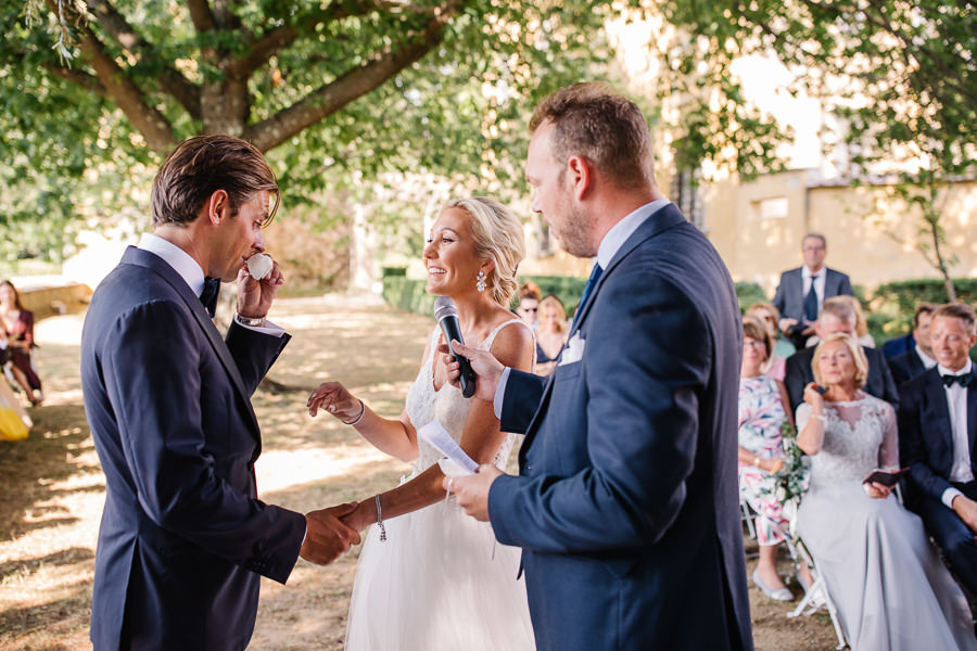 wedding ceremony in the garden of Villa Di Maiano