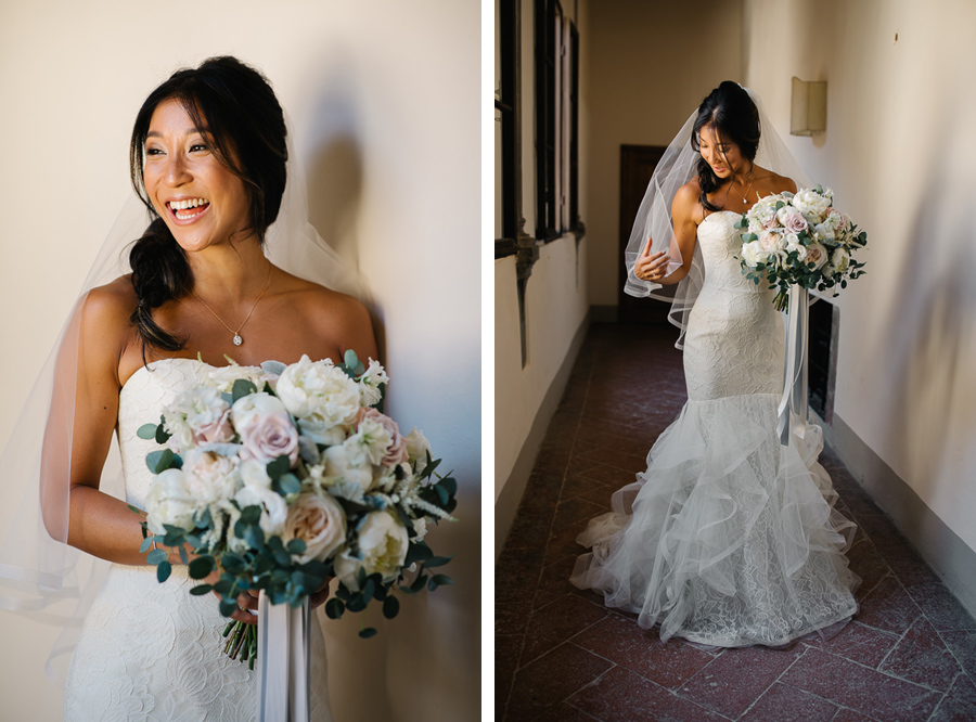 beautiful bride portrait at castello di meleto