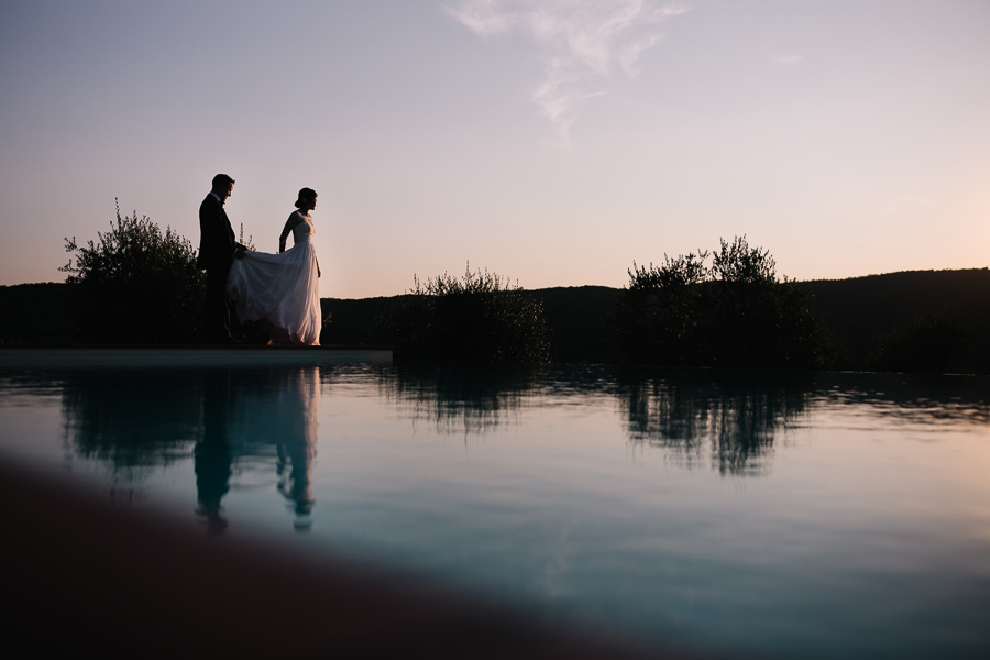 Wedding Photo Portraits in the sunset at Castello di Meleto