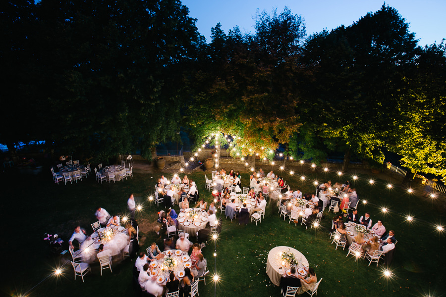 Amazing Wedding Reception in the yard of Castello di Meleto