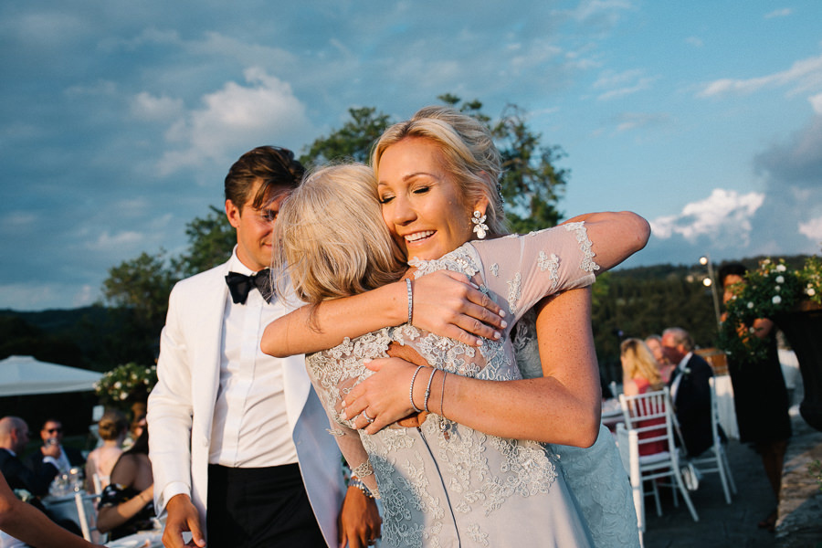 emotional bride during wedding speeches