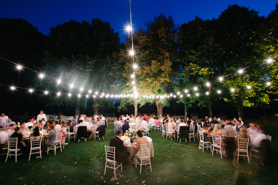 Long exposure wedding dinner photo