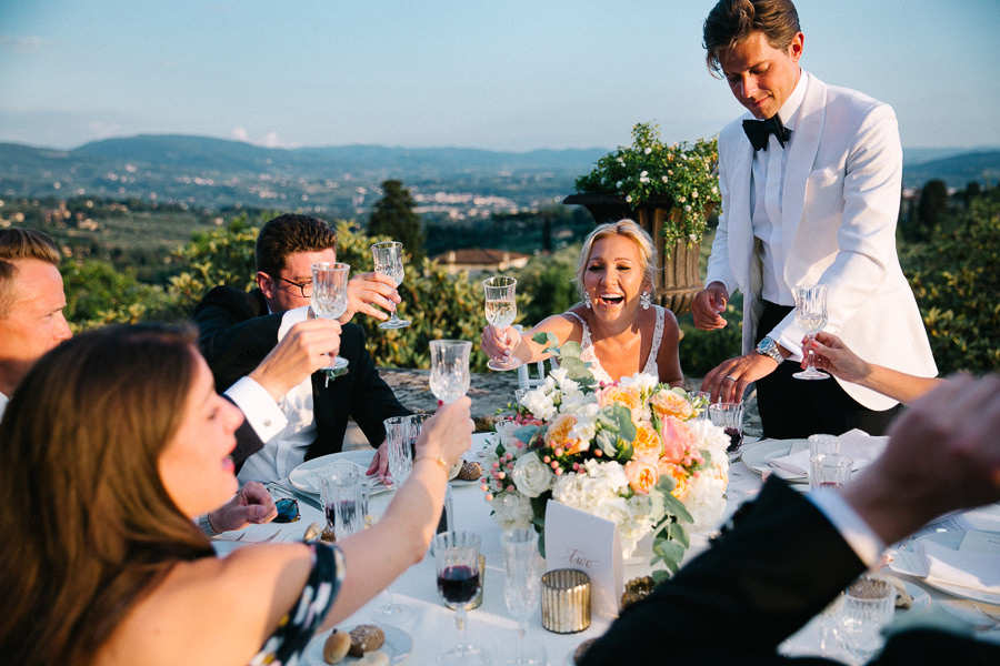 emotional bride during wedding speeches