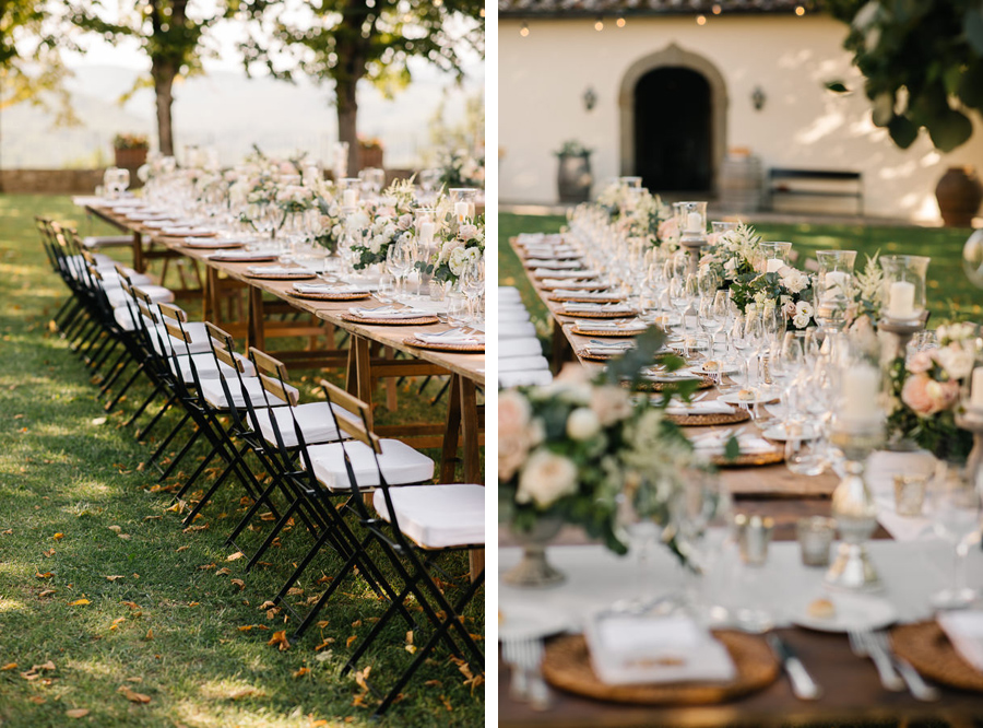 castello di meleto wedding table setup