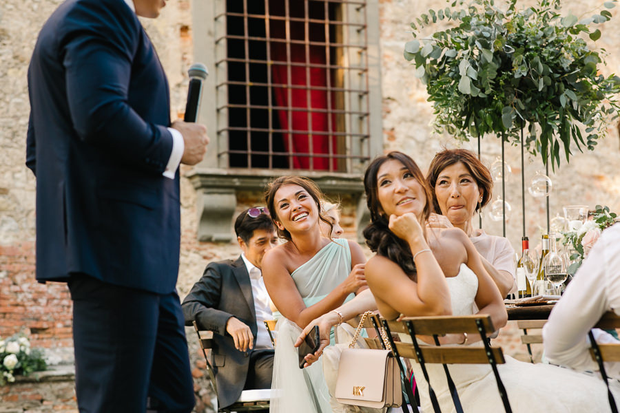 wedding speeches during the dinner