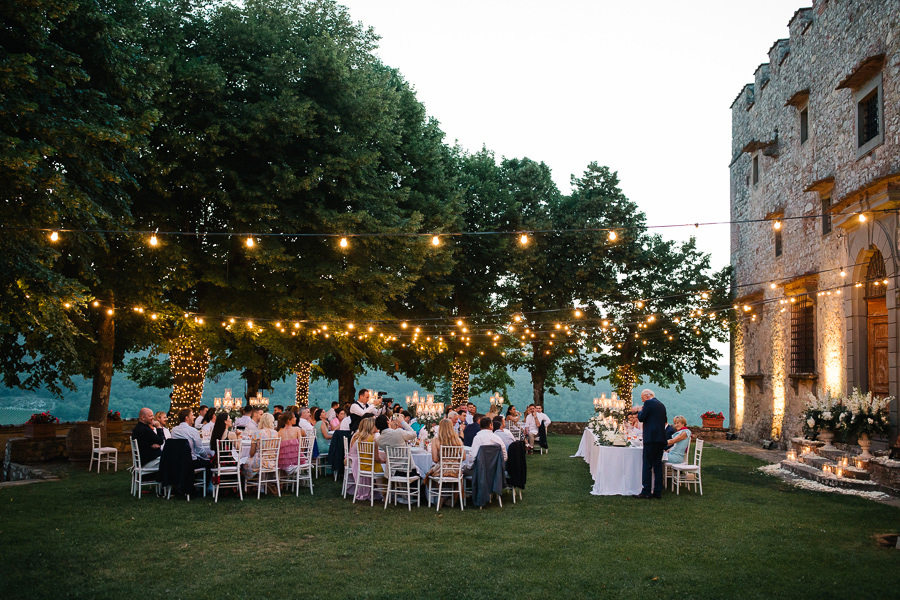 Castello di Meleto Wedding Reception in the Yard