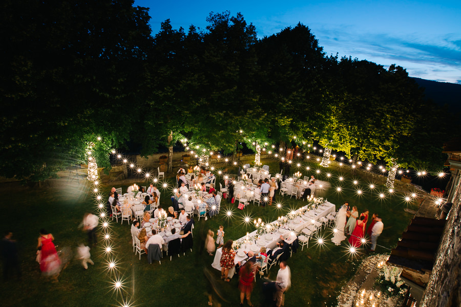 Castello di Meleto Wedding Reception in the Yard