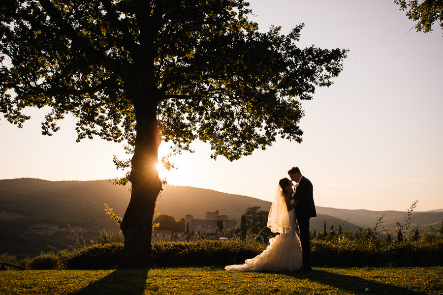 stunning bridal portraits at tuscany sunset