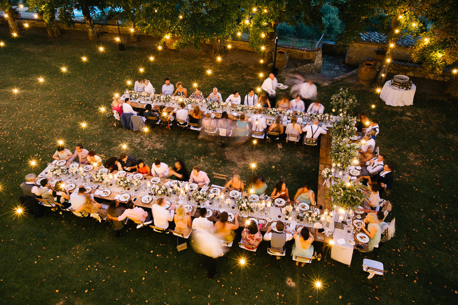 stunning wedding dinner at castello di meleto