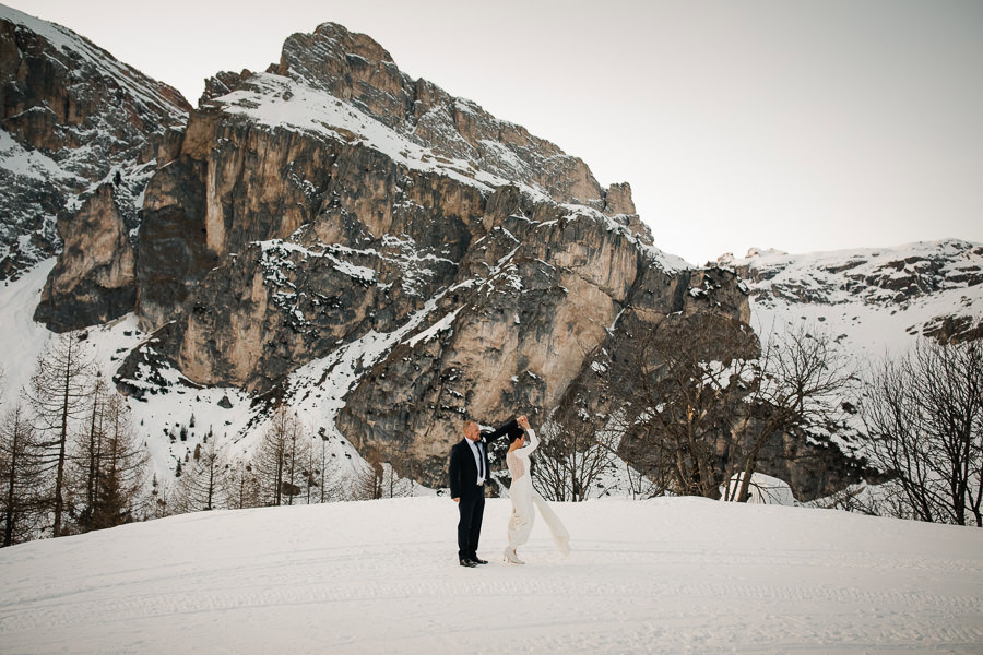 Snow Wedding Dolomites Italy