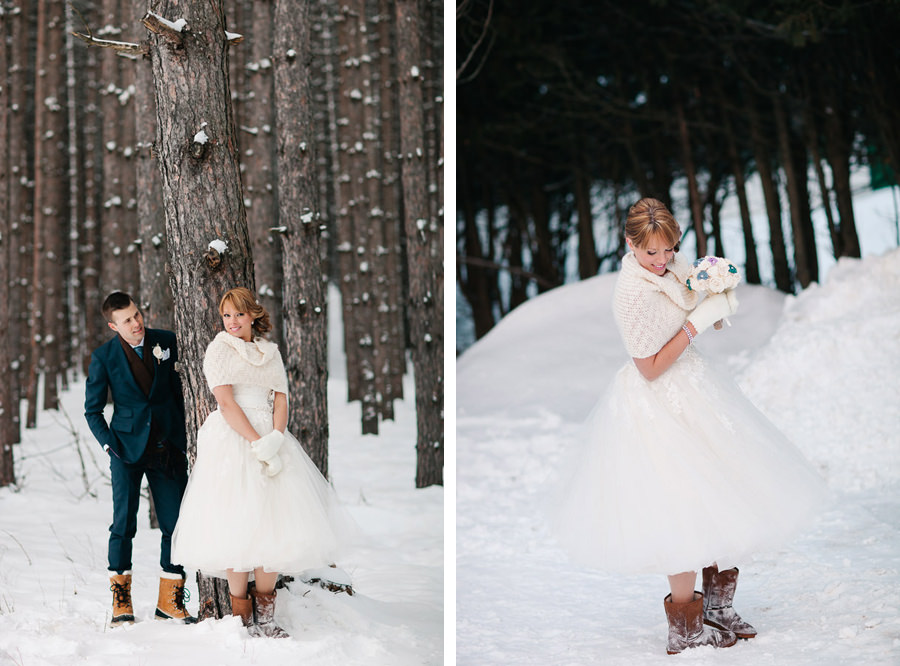 Mont-Tremblant Snow Winter Wedding Photographer Montreal