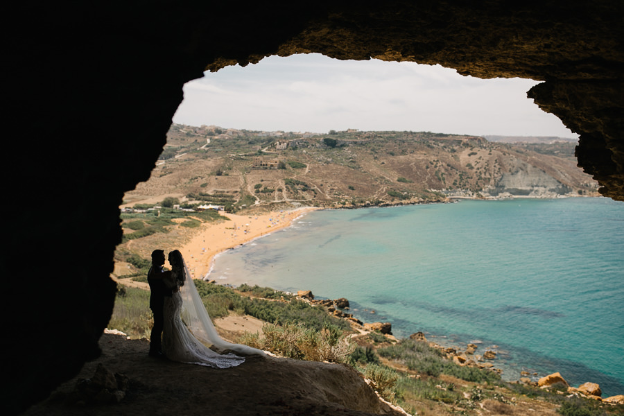 Dwejra Window Wedding Photos Bride and Groom