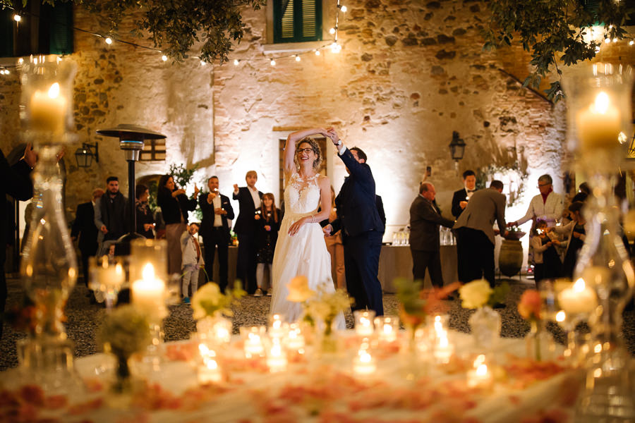 Outdoor Reception Lights Wedding in Italy