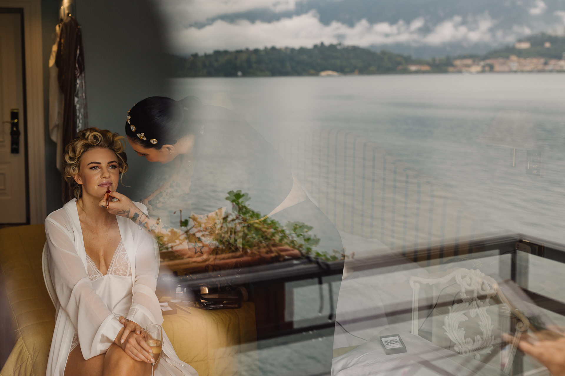 Lake Como Wedding Photography at Villa Balbianello | The bride is Looking serene and poised